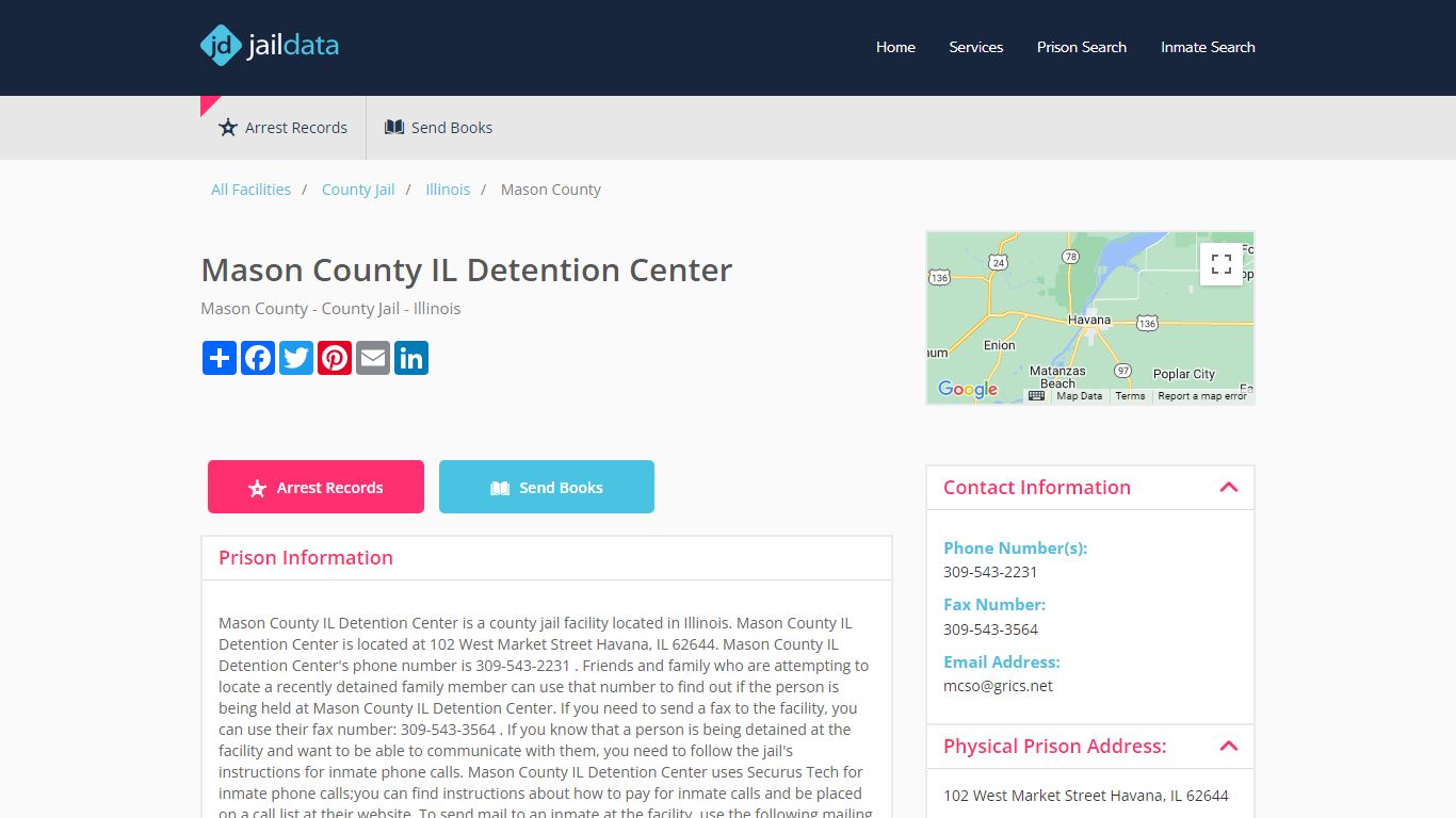 Mason County IL Detention Center Inmate Search and Prisoner Info ...